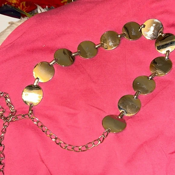 MOD  60’s Style  Silver Metal Boho Belt Boho Vintage Silver Metal Waist Belt, Ethnic Statement  main image 3
